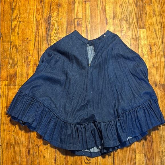 JAG VTG Women's Cottagecore Dark Wash Denim Skirt Blouse Set Talon Zipper Size 6 - Picture 14 of 16